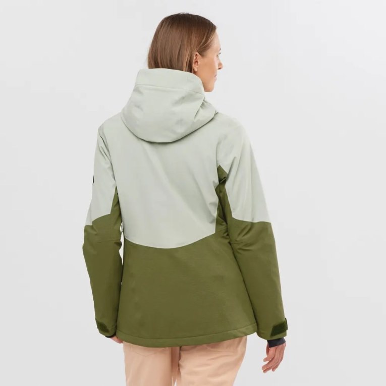 Chaquetas De Esquí Salomon Proof Light Insulated Hoodie Mujer Verde Menta Verde Oliva | MX GJHA268